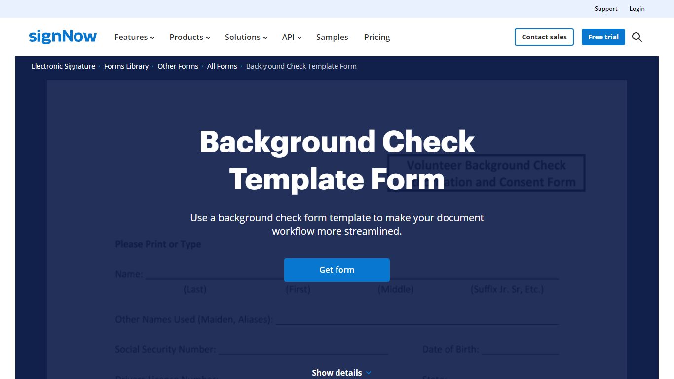 Background Check Form - Fill Out and Sign Printable PDF Template | signNow